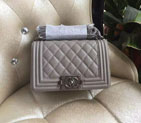 2016 Le Boy Chanel Flap Shoulder Bag Original Caviar Leather A67085 Grey Silver A67085