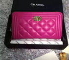 2016 Le Chanel Matelasse Zip Around Wallet Original Leather A50071 Rose A50071