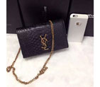 2016 YSL Dinner clutch shoulder bag 311218 Black with Bronze