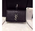 2016 YSL Dinner clutch shoulder bag 311218 Black with Silver 311218