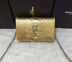 2016 YSL Dinner clutch shoulder bag 311218 Gold with Silver