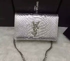 2016 YSL Dinner clutch shoulder bag 311218 Silver with Silver