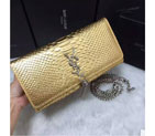 2016 YSL Dinner clutch shoulder bag 311288 Gold with Silver