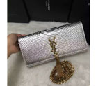 2016 YSL Dinner clutch shoulder bag 311288 Silver with Bronze