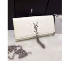 2016 YSL Dinner clutch shoulder bag 311288 White with Silver