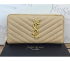 2016 YSL Zippy Wallet Original Caviar leather 241150 Apricot
