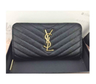 2016 YSL Zippy Wallet Original Caviar leather 241150 Black