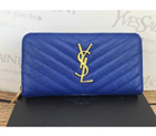 2016 YSL Zippy Wallet Original Caviar leather 241150 Blue