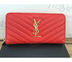 2016 YSL Zippy Wallet Original Caviar leather 241150 Red