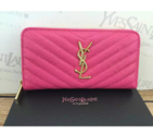 2016 YSL Zippy Wallet Original Caviar leather 241150 Rose
