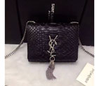 2016 YSL shoulder bag 311178 Black with Silver 311178