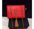 2016 YSL shoulder bag 311178 Red with Bronze