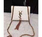 2016 YSL shoulder bag 311178 White with Bronze