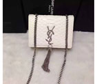2016 YSL shoulder bag 311178 White with Silver