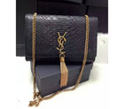 2016 YSL shoulder bag 311248 Black with Bronze