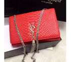 2016 YSL shoulder bag 311248 Red with Silver