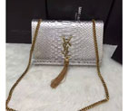 2016 YSL shoulder bag 311248 Silver with Bronze