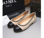2016 chanle flat shoes in Sheepskin leather with Pearl CHW0910