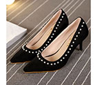 2016 chanle women shoes in flannel with pearl CHW1177