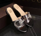 2016 gucci women Slippers in Calfskin leather with Rhinestone