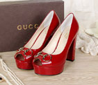 2016 gucci women high-heeled shoes in Patent leather