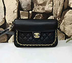 2017 Chanel A38007 Classic Flap Bag Black Original Lambskin Leather A38007