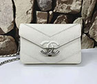 2017 Chanel A91897 White Original Leather Flap Bags Silver A91897
