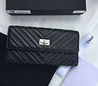 2017 Chanel Bi-Fold Wallet Original Lambskin leather A7065 Black A7065