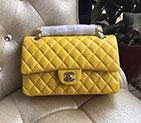 2017 Chanel Classic Flap Bag Yellow Original Sheepskin Leather 1112 Silver hardware 1112