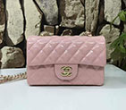 2017 Chanel Classic Flap Bags Original Patent leather 1116 in Pink with Gold 1116