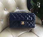 2017 Chanel Classic Flap Bags Original Patent leather 1116 in Royalblue with Gold 1116
