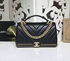 2017 Chanel Classic Top Handle Bag Original Sheepskin Leather A91845 Black A91845