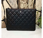 2017 Chanel Clutch Original Caviar Leather A84025 Black Silver A84025