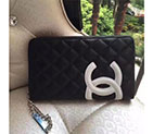 2017 Chanel Combon Zip Around Wallet Original Calfskin leather A48660 Black A48660
