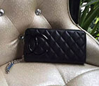 2017 Chanel Combon Zip Around Wallet Original leather A50078 Black A50078