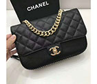 2017 Chanel Flap Shoulder Bag Black Original leather A93017 Silver A93017