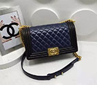 2017 Chanel LE Boy Flap Shoulder Bag Original Sheepskin Leather A67086 Blue&Black A67086