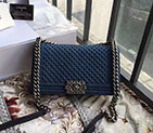 2017 Chanel LE Boy Flap Shoulder Bag Original denim A92495 Blue A92495
