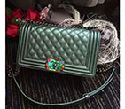 2017 Chanel LeBoy Flap Shoulder Bag Original Goat leather A67086 Green A67086