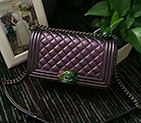 2017 Chanel LeBoy Flap Shoulder Bag Original Goat leather A67086 Purple A67086