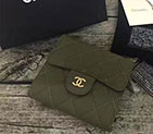 2017 Chanel Matelasse Tri-Fold Wallet Original Calfskin Leather A82288 Olive Green A82288