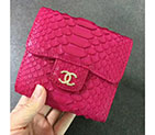 2017 Chanel Matelasse Tri-Fold Wallet Original python Leather A82288 A82288