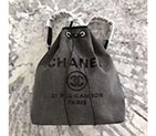 2017 Chanel Original Denim Fabric Backpack A33650 ancient silver hardware A33650