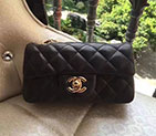 2017 Chanel Phone Bags Black Original Sheepskin Leather A34008 Gold A34008