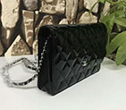 2017 Chanel WOC A33815 Black Original Patent Leather Flap Shoulder Bags Silver A33815