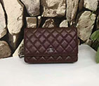 2017 Chanel WOC A33815 Burgundy Original Caviar Leather Flap Shoulder Bags Silver A33815