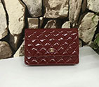 2017 Chanel WOC A33815 Burgundy Original Patent Leather Flap Shoulder Bags Gold A33815
