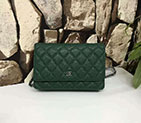 2017 Chanel WOC A33815 Green Original Caviar Leather Flap Shoulder Bags Silver A33815