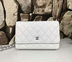 2017 Chanel WOC A33815 White Original Caviar Leather Flap Shoulder Bags Silver A33815