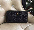 2017 Chanel Zip Around Wallet Black Original Sheepskin leather A50085 Gold hardware A50085